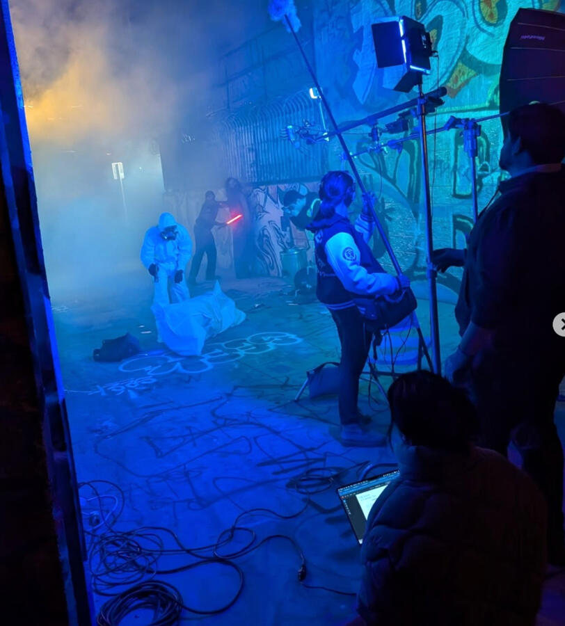 On Set for &quot;Crime Scene&quot;, a VR project. Photo credit: Neko Ferro
