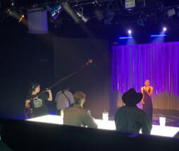 On set for "Top Voices"
