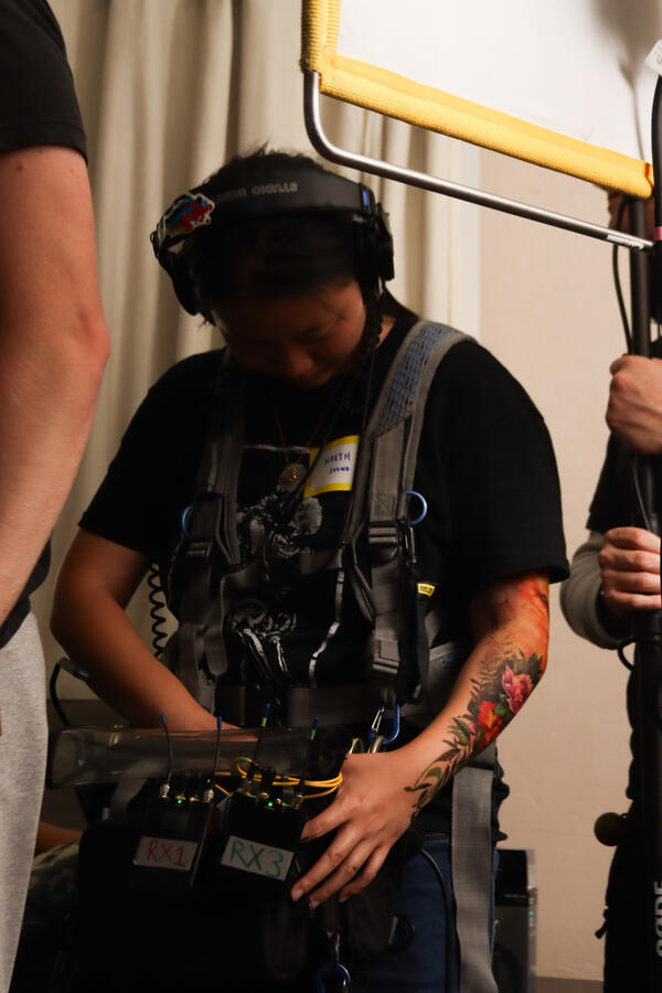 Setting Levels while on set for "Continue?" Photo Credit: Saamya Patel